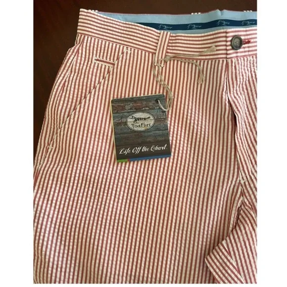 NWT! Red Seer Sucker Mens Shorts - Picture 2 of 8